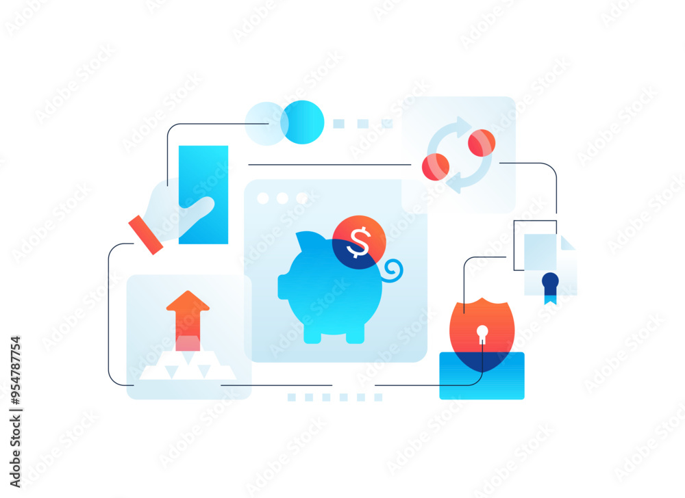 Financial growth and investment - flat design style illustration Financial growth and investment - flat design style illustration