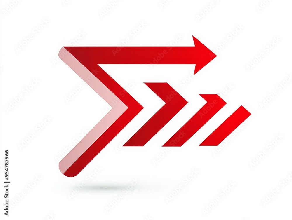 Flat 2D arrow symbol, isolated, crisp lines on white background Flat 2D arrow symbol, isolated, crisp lines on white background