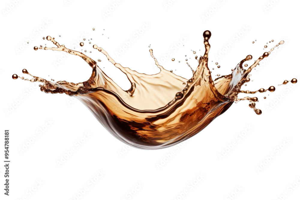 Splashes of coffee liquid splash in large waves, perfect for food or drink advertising, graphic design projects, and social media content Splashes of coffee liquid splash in large waves, perfect for food or drink advertising, graphic design projects, and social media content