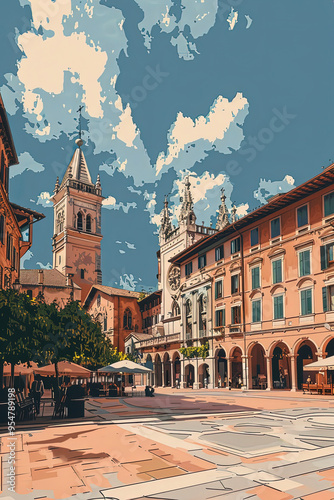 Charming Piazza delle Erbe: A Geometric Perspective