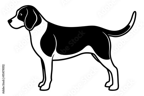 Beagle Dog Full Silhouette Vector Illustration Clipart photo