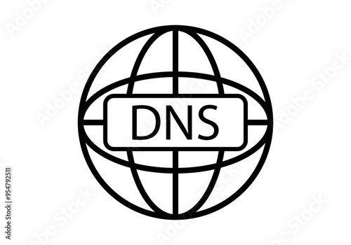 Icono negro de internet y DNS