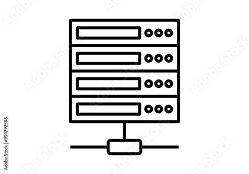 Icono negro de servidores conectados a la red
