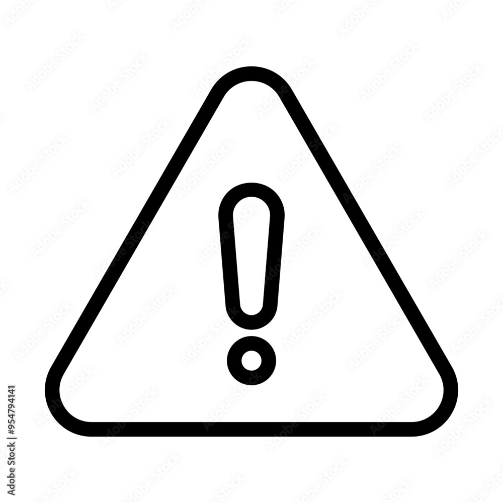 Warning icon in thin line style vector illustration graphic design Warning icon in thin line style vector illustration graphic design