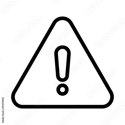 Warning icon in thin line style vector illustration graphic design