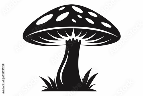 Mushroom icon silhouette vector illustration