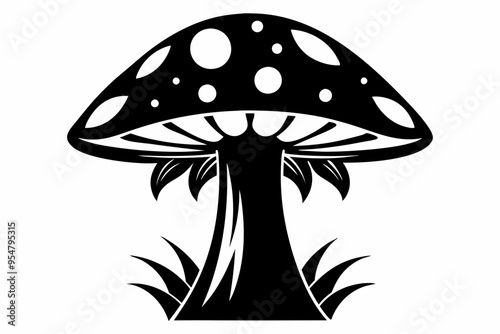 Mushroom icon silhouette vector illustration