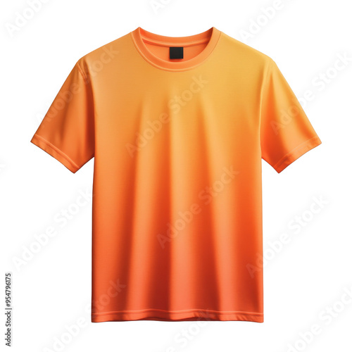 Vibrant Orange T-Shirt Mockup with Transparent Background - Ideal for Fashion Design and E-Commerce Product Display - High-Quality Apparel Template