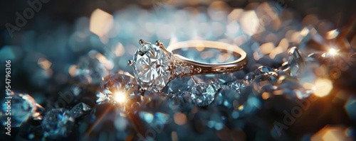 Engagement party with a diamond ring, 4K hyperrealistic photo photo