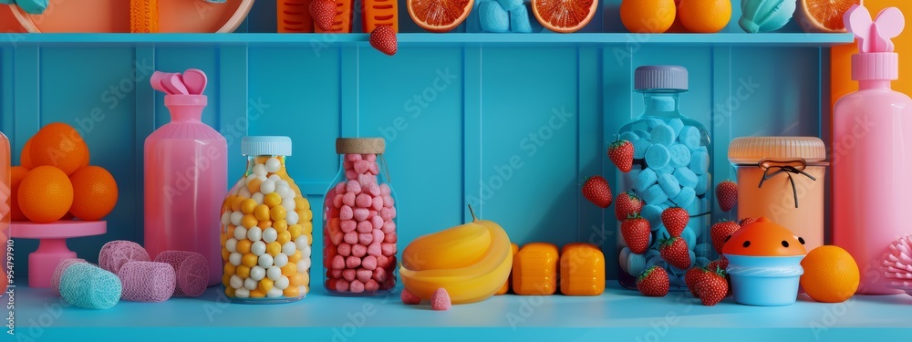 Modern skincare products displayed on shelves in a well-lit store Modern skincare products displayed on shelves in a well-lit store