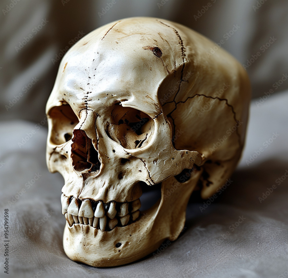 Naklejka premium human skull on black
