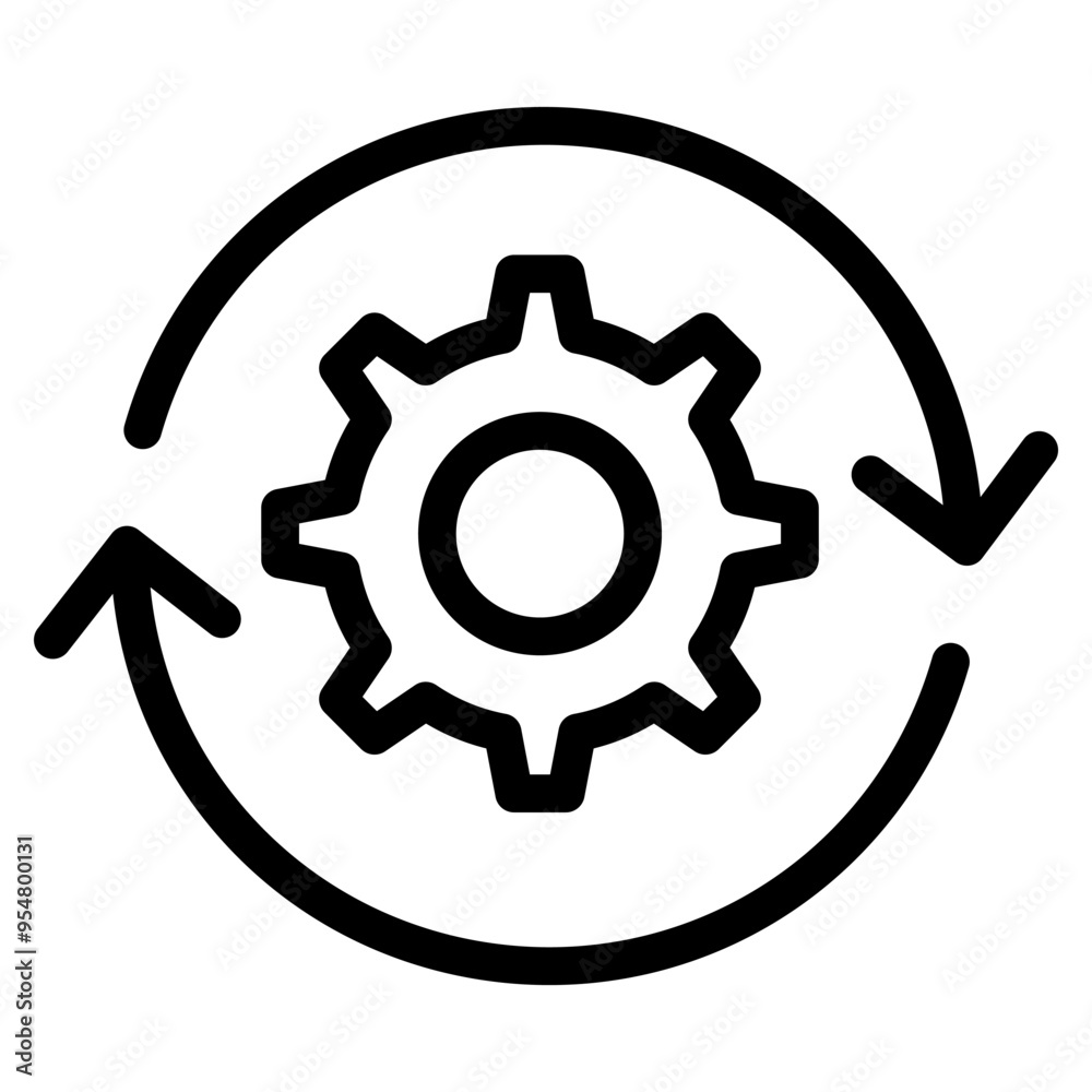 Process icon in thin line style vector illustration graphic design Process icon in thin line style vector illustration graphic design