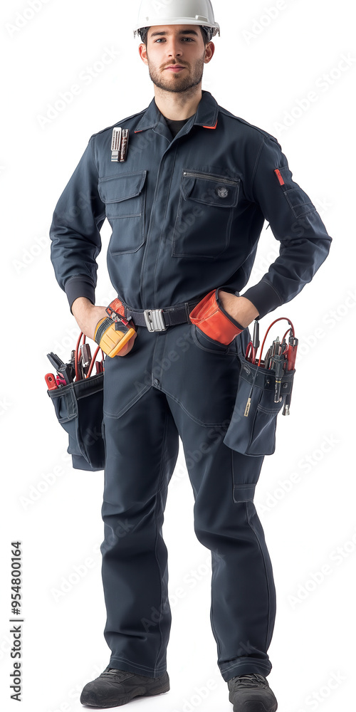 Electrician On White Background Electrician On White Background