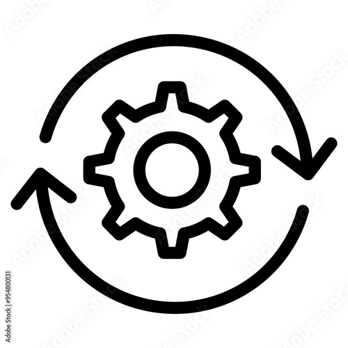 Process icon in thin line style vector illustration graphic design