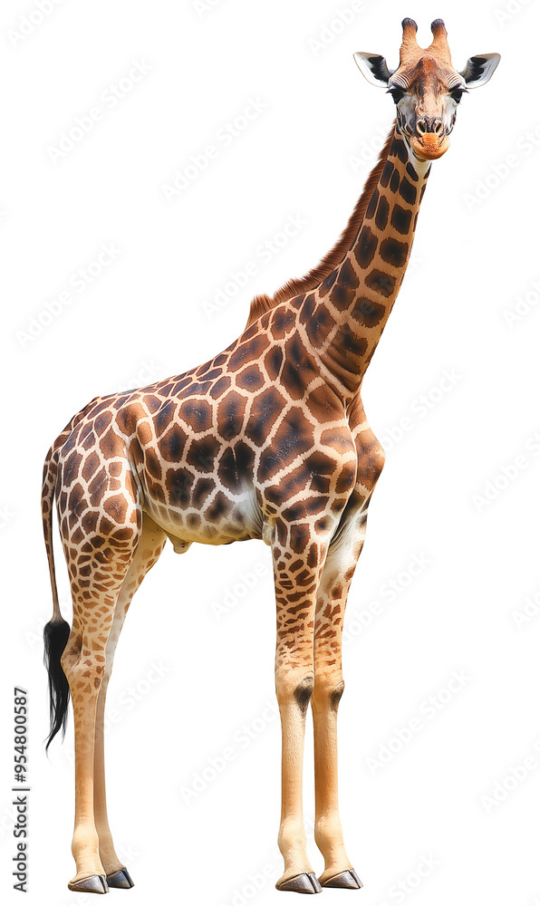 Obraz premium Giraffe On White Background
