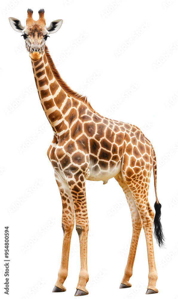 Fototapeta premium Giraffe On White Background
