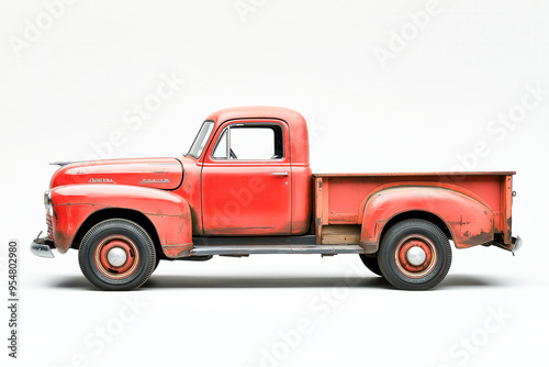 Red Truck On White Background