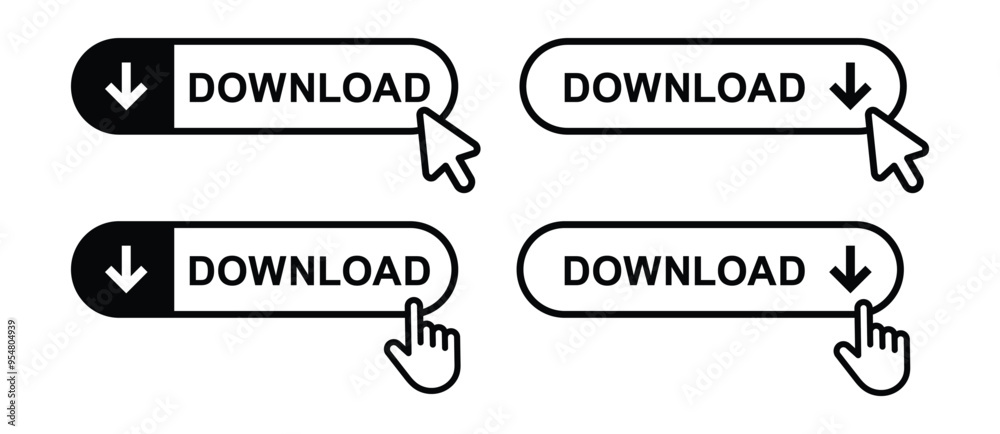 Download click button icon, vector illustration Download click button icon, vector illustration
