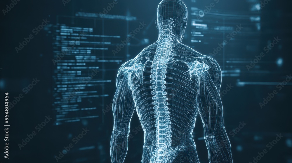Futuristic Anatomy Scan - Glowing Transparent Human Body Futuristic Anatomy Scan - Glowing Transparent Human Body