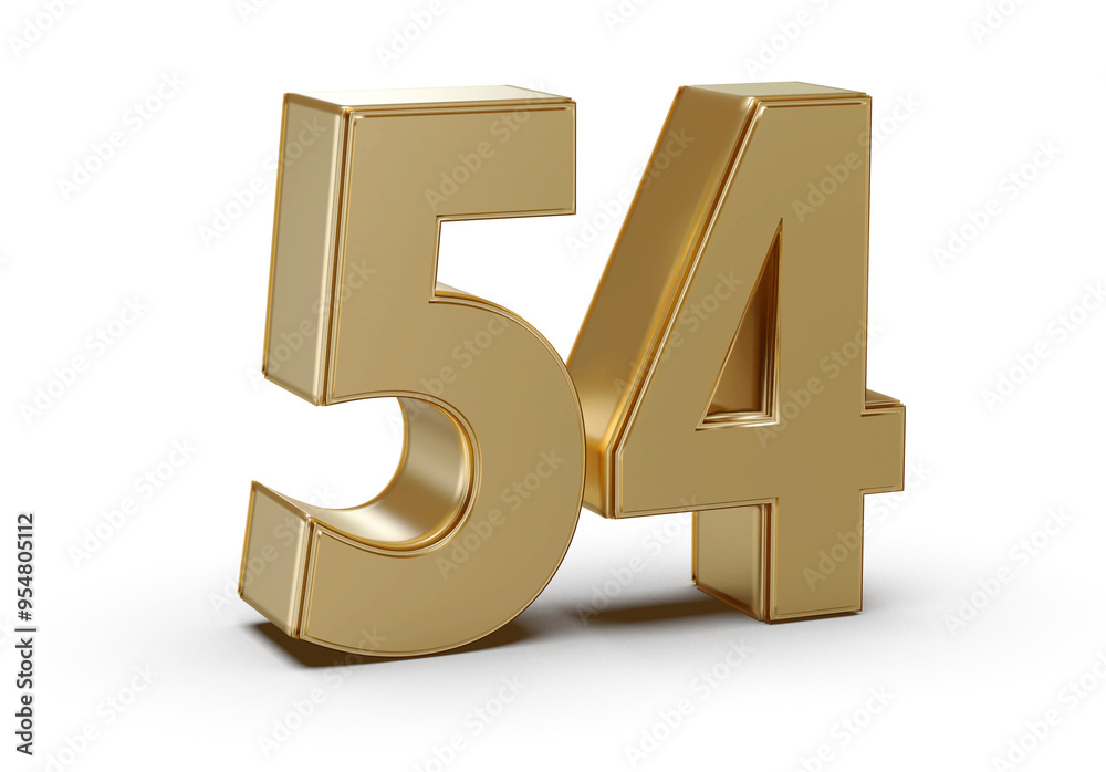 Gold 3D Number 54 Gold 3D Number 54