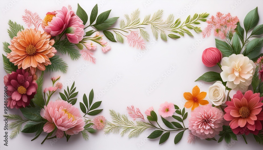 Framed in Blooms: Floral Arrangement on White
Framed in Blooms: Floral Arrangement on White
