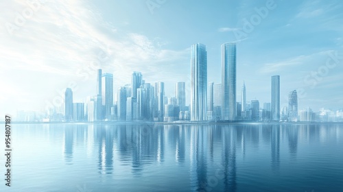 futuristic city with skyscrapers backgrounds