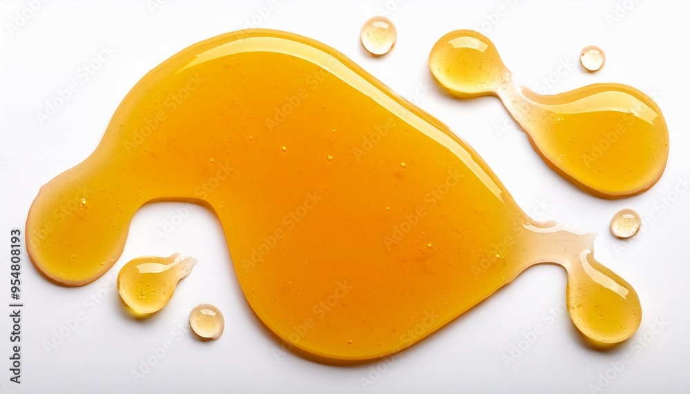 Spilled honey liquid on white transparent background. Sweet sugary natural liquid honey Spilled honey liquid on white transparent background. Sweet sugary natural liquid honey