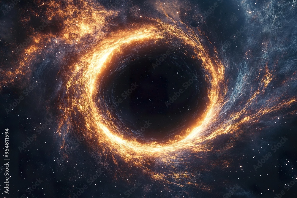 Huge Glowing Black Hole Surrounded by Stars Huge Glowing Black Hole Surrounded by Stars