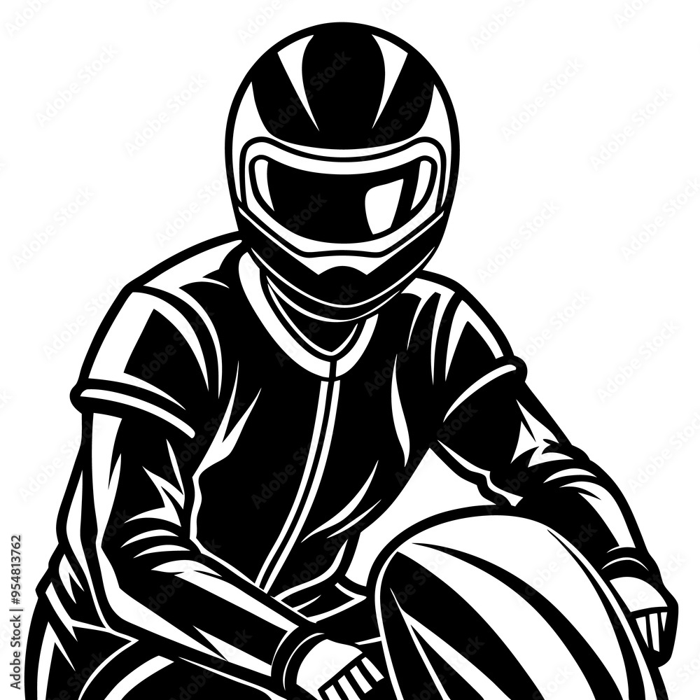 A sports bike rider riding bike vector art coloring page silhouette A sports bike rider riding bike vector art coloring page silhouette