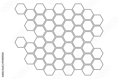 Honey comb. Propolis honeycomb structure. Honey, pollen, wax, parchment and bee products in sketch style. Stock black and white vector illustration isolated on a white background.