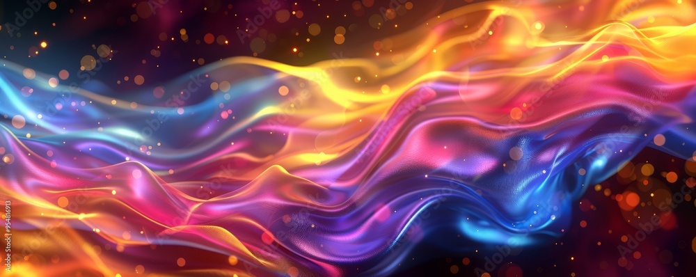 Colorful bright light waves with intense effects, 4K hyperrealistic photo Colorful bright light waves with intense effects, 4K hyperrealistic photo