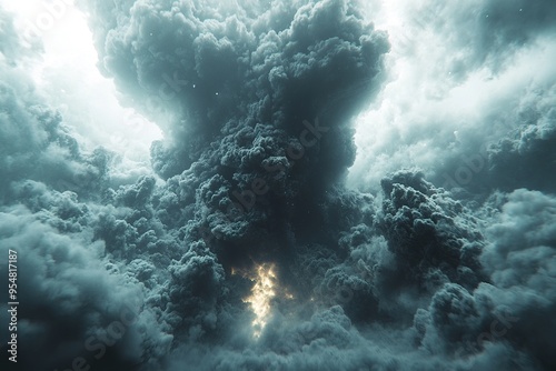 Wallpaper Mural Terrifying Black Cloud Resulting from a Sky Explosion Torontodigital.ca