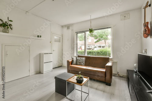 Modern living room with minimalistic furniture and decor