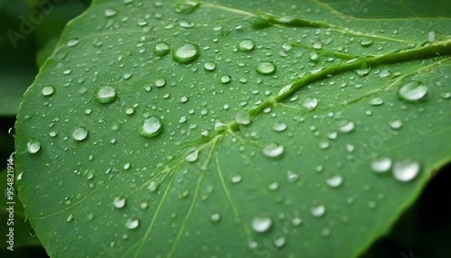 water drops on leaf