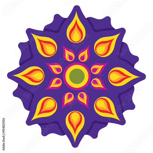 diwali mandala flower