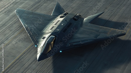 futuristic fighter military drone high technology concept