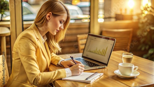 side view young business woman