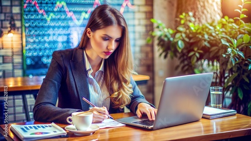 side view young business woman