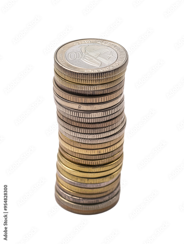 Stack of coins isolated on transparent background
Stack of coins isolated on transparent background