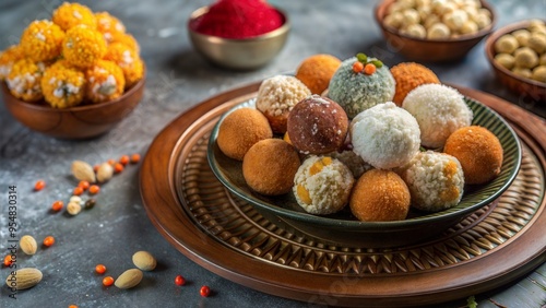 sweet made with coconut and chickpea fluor ladoo