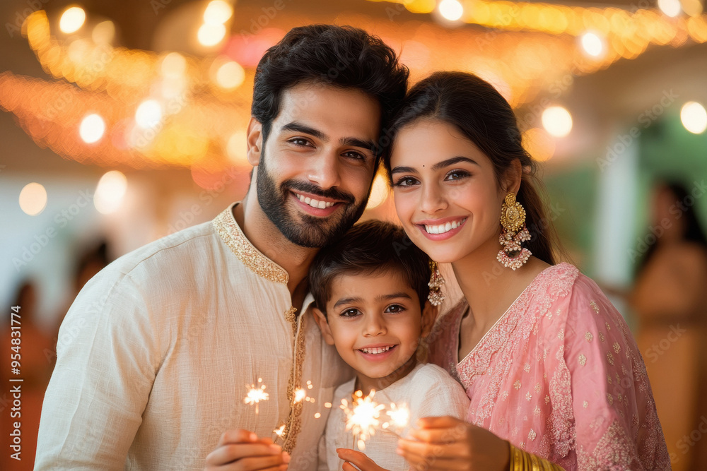 indian family celebrating diwali festival indian family celebrating diwali festival