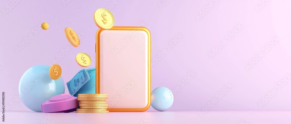Pay day graphic, digital wallet with payday notification, modern finance, 3D illustration Pay day graphic, digital wallet with payday notification, modern finance, 3D illustration