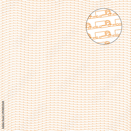 Wavy protective guillotine mesh on the theme of trucks and cargo transportation