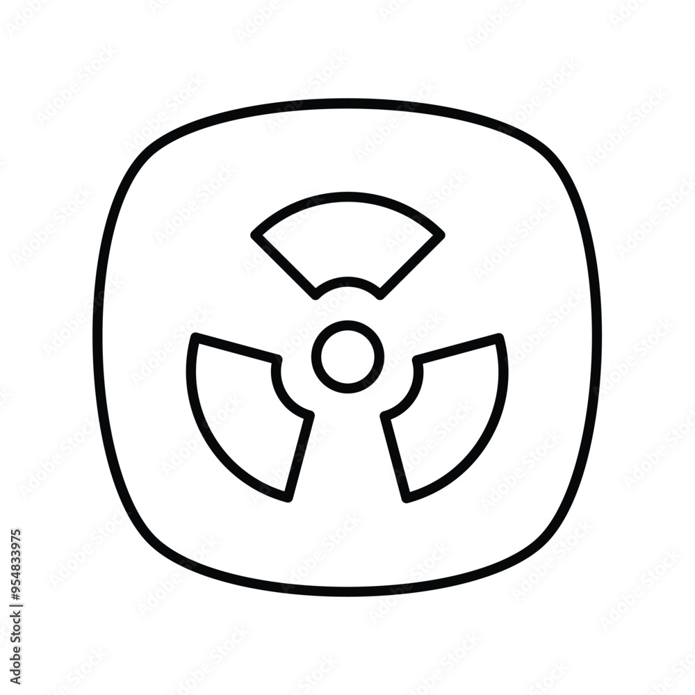 radiation pollution line icon with white background vector stock illustration radiation pollution line icon with white background vector stock illustration