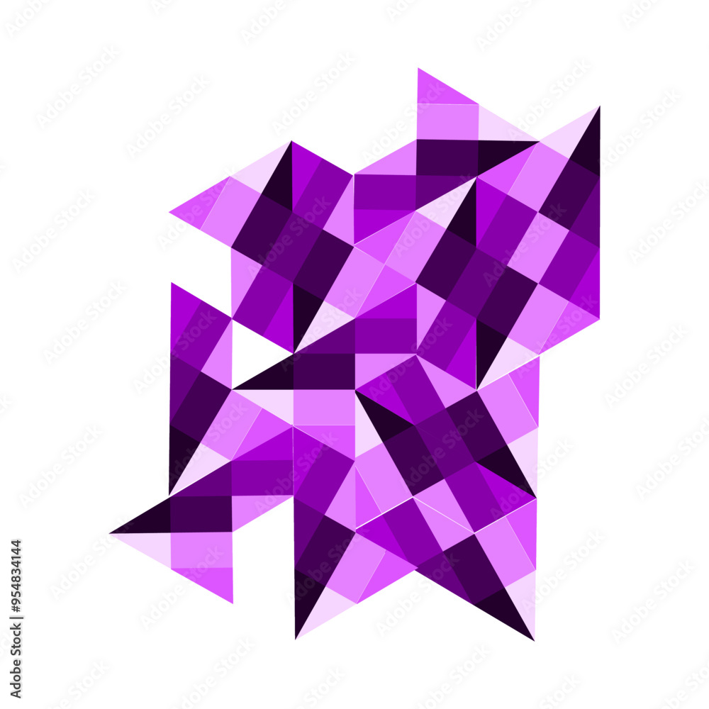 A complex geometric shape composed of numerous small purple triangles. The triangles are arranged in a seemingly random pattern, creating a dynamic and abstract composition. A complex geometric shape composed of numerous small purple triangles. The triangles are arranged in a seemingly random pattern, creating a dynamic and abstract composition.