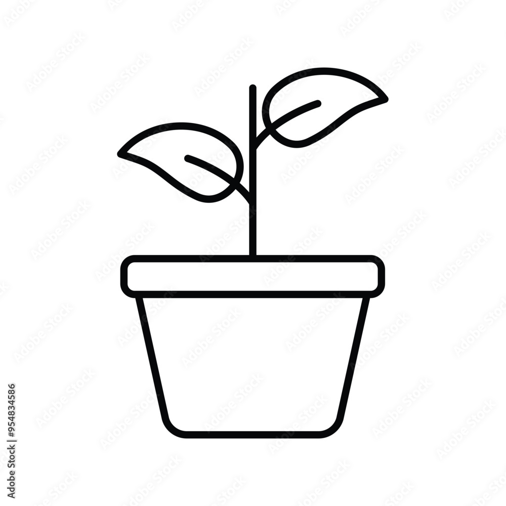 pot line icon with white background vector stock illustration pot line icon with white background vector stock illustration