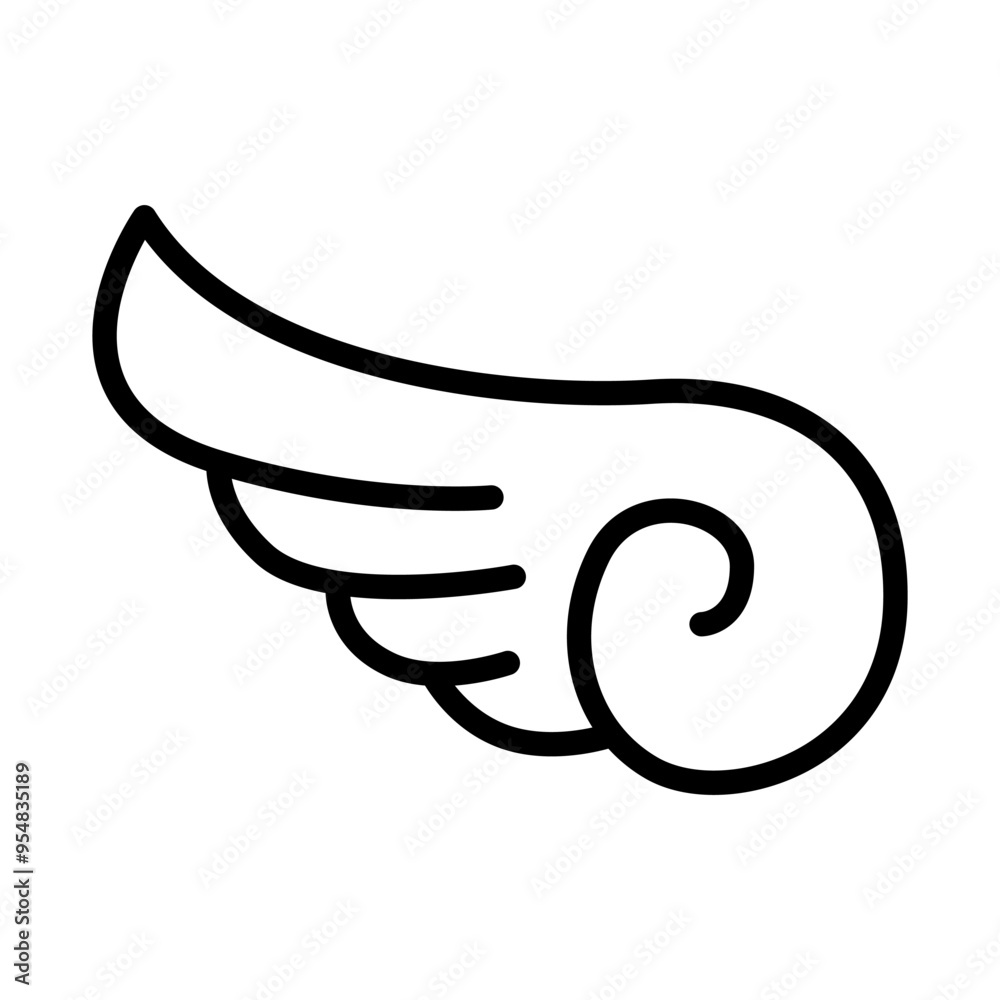 Wing icon in thin line style vector illustration graphic design Wing icon in thin line style vector illustration graphic design