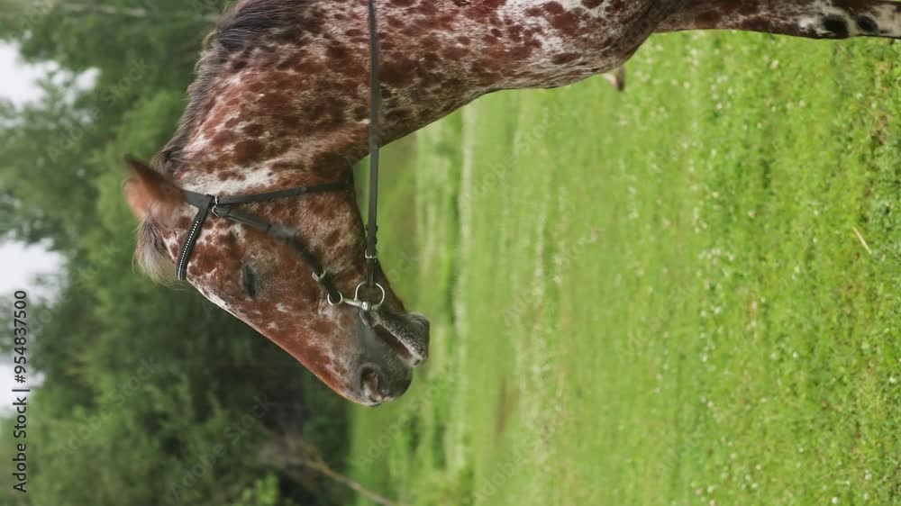 beautiful horse on a summer day on a green meadow
beautiful horse on a summer day on a green meadow