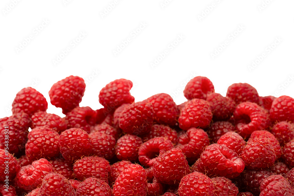 Tasty fresh raspberry isolated on a white background. Top view. Tasty fresh raspberry isolated on a white background. Top view.