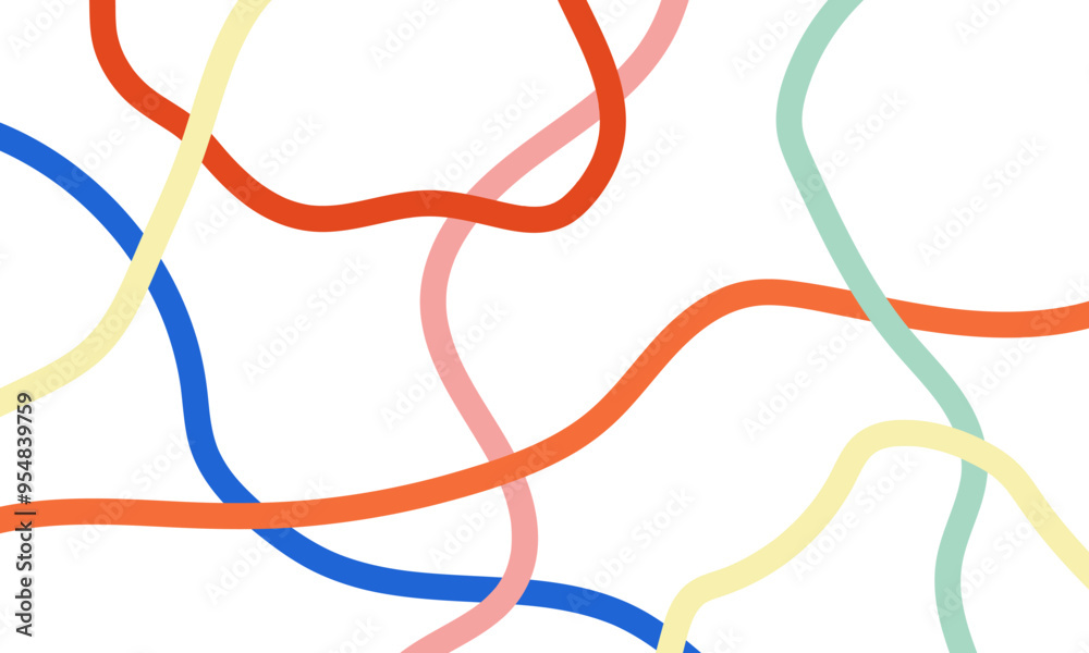 Abstract hand drawn colorful lines background. Design template for print, card, web banner, packaging